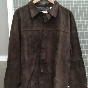 BARNEY’S NEW YORK Men’s Suede Button up  Shirt